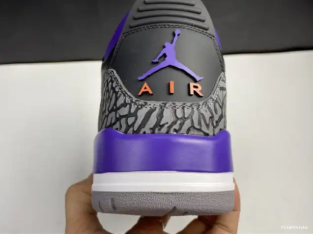 CT8532 Air 050 Retro Black 3 Court Purple Jordan 0430